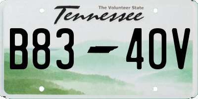 TN license plate B8340V
