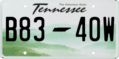 TN license plate B8340W