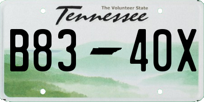 TN license plate B8340X