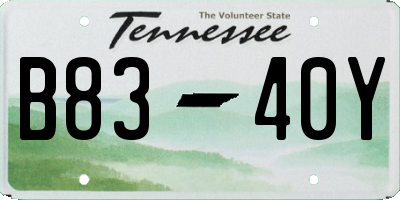 TN license plate B8340Y