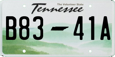 TN license plate B8341A