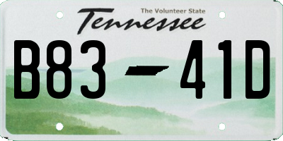 TN license plate B8341D