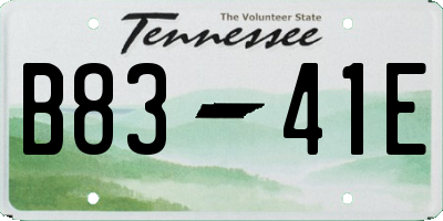 TN license plate B8341E