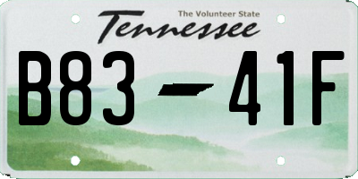 TN license plate B8341F