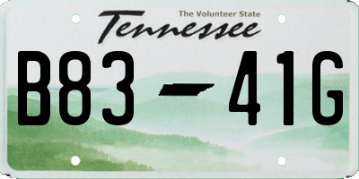 TN license plate B8341G
