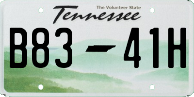 TN license plate B8341H