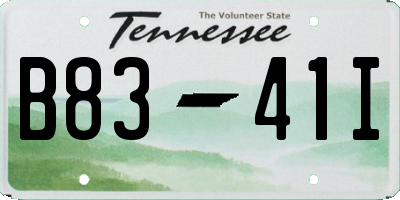 TN license plate B8341I