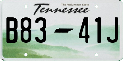 TN license plate B8341J