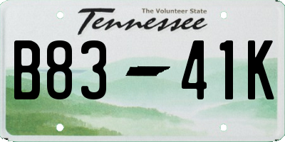 TN license plate B8341K