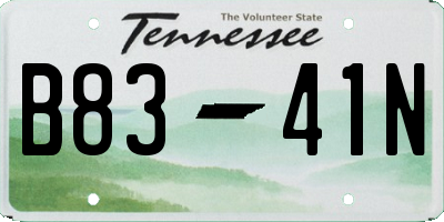 TN license plate B8341N