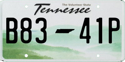 TN license plate B8341P