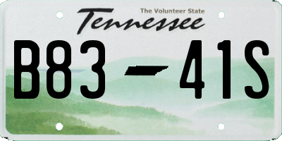 TN license plate B8341S