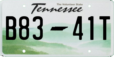 TN license plate B8341T