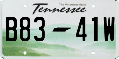 TN license plate B8341W