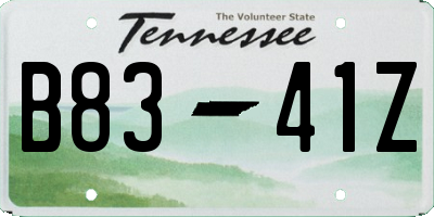 TN license plate B8341Z