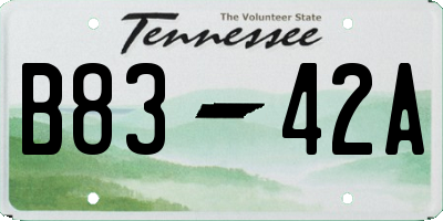 TN license plate B8342A