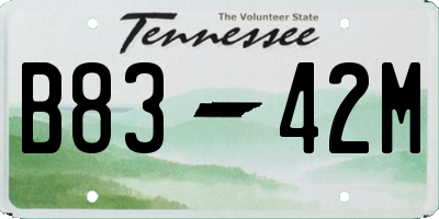 TN license plate B8342M