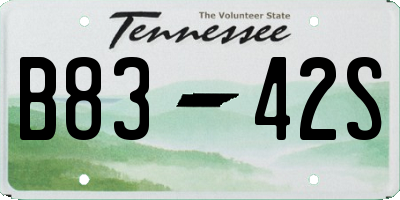 TN license plate B8342S