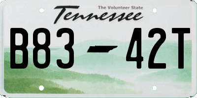 TN license plate B8342T