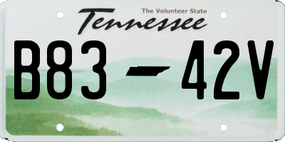 TN license plate B8342V