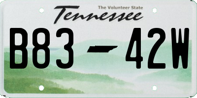TN license plate B8342W