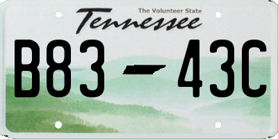 TN license plate B8343C