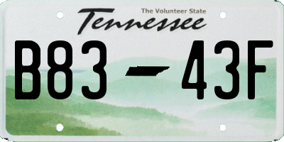 TN license plate B8343F