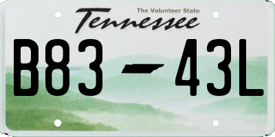 TN license plate B8343L