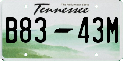 TN license plate B8343M
