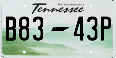 TN license plate B8343P