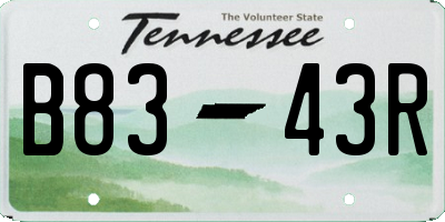 TN license plate B8343R