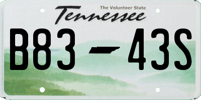 TN license plate B8343S