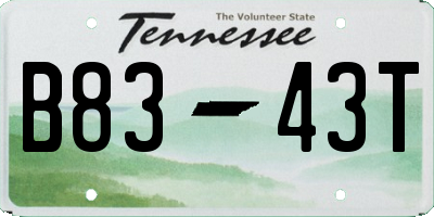 TN license plate B8343T