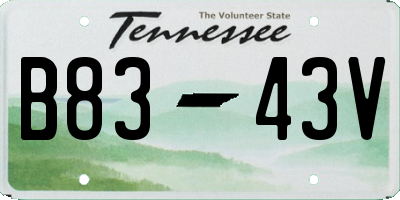TN license plate B8343V