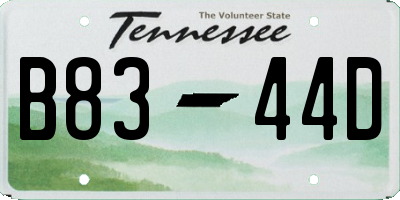 TN license plate B8344D