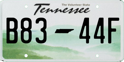 TN license plate B8344F