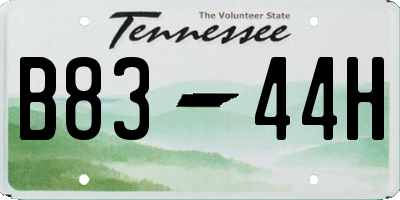 TN license plate B8344H