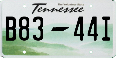 TN license plate B8344I