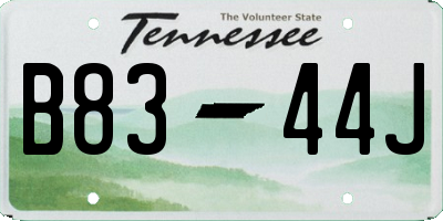 TN license plate B8344J