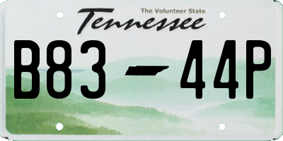 TN license plate B8344P
