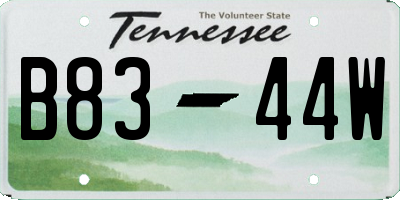 TN license plate B8344W