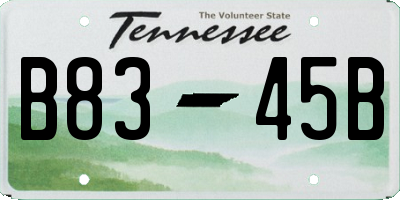 TN license plate B8345B