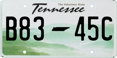 TN license plate B8345C