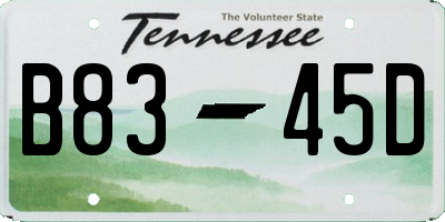 TN license plate B8345D