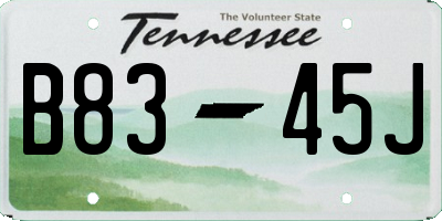 TN license plate B8345J