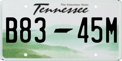 TN license plate B8345M