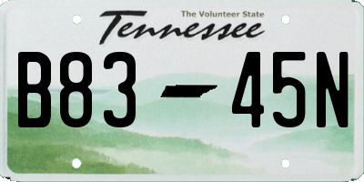 TN license plate B8345N