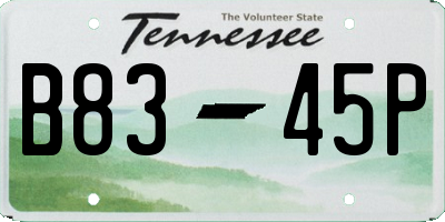 TN license plate B8345P