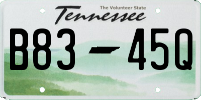 TN license plate B8345Q