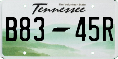 TN license plate B8345R